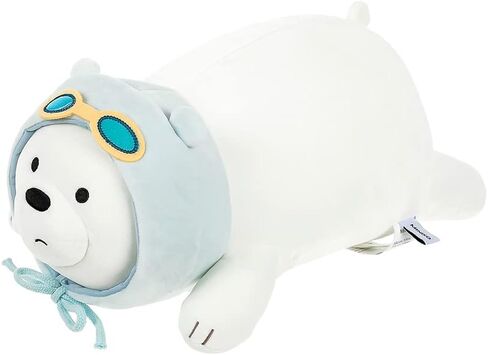 MINISO 22 بوصة We Bare Bears محشوة الحيوانات - وسادة لعبة قطيفة فائقة النعومة للأطفال - قطيفة أشيب - قابلة للاحتضان in Kuwait