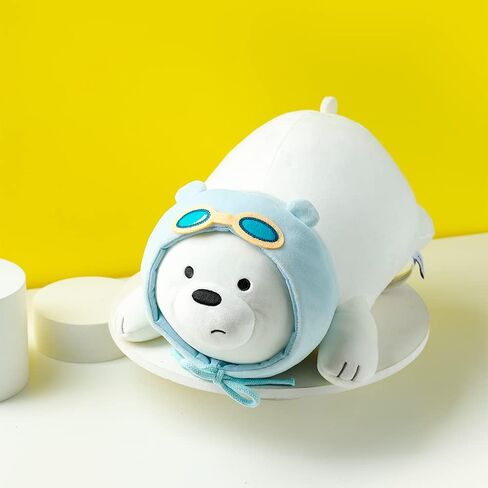 MINISO 22 بوصة We Bare Bears محشوة الحيوانات - وسادة لعبة قطيفة فائقة النعومة للأطفال - قطيفة أشيب - قابلة للاحتضان in Kuwait