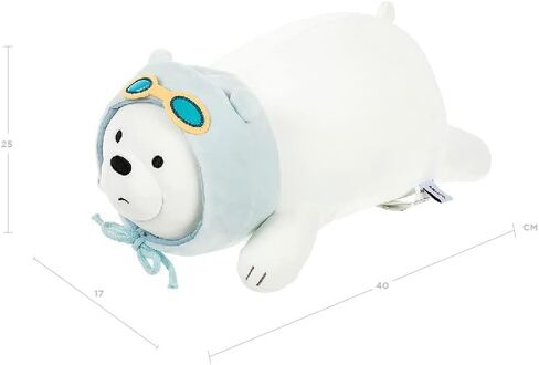MINISO 22 بوصة We Bare Bears محشوة الحيوانات - وسادة لعبة قطيفة فائقة النعومة للأطفال - قطيفة أشيب - قابلة للاحتضان in Kuwait