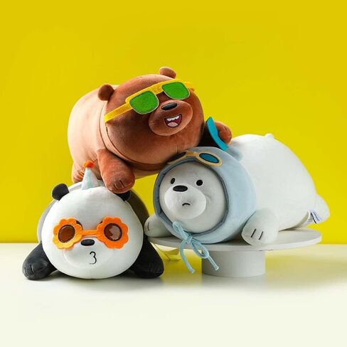 MINISO 22 بوصة We Bare Bears محشوة الحيوانات - وسادة لعبة قطيفة فائقة النعومة للأطفال - قطيفة أشيب - قابلة للاحتضان in Kuwait