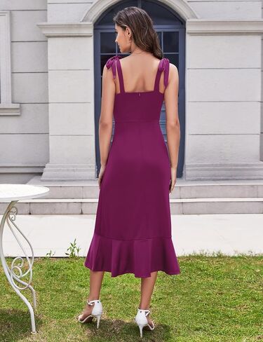 Aupuls Dresses for Women Adjustable Tie Dress Wedding Dress Modest Dresses for Women Birthday Dresses for Women 2024 Halloween Dresses Red Dresses for Women Sexy AUPG003 Fuchsia XL in Saudi Arabia