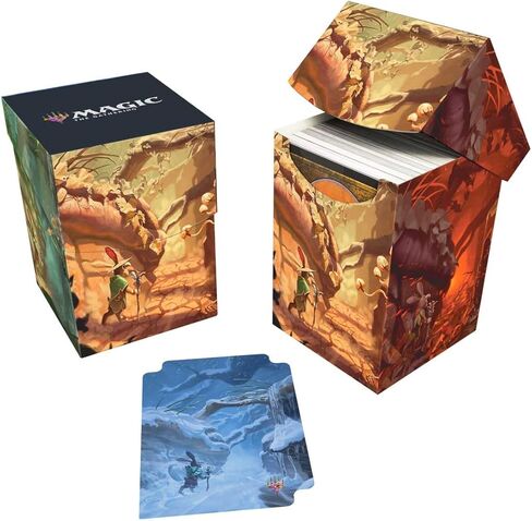 Ultra Pro - Bloomburrow 100+ Deck Box® Season Lands: Forest for Magic: The Gathering، عمل فني حصري، آمن أرشيفي، بولي بروبيلين صلب، مقسم سطح السفينة متضمن in Saudi Arabia