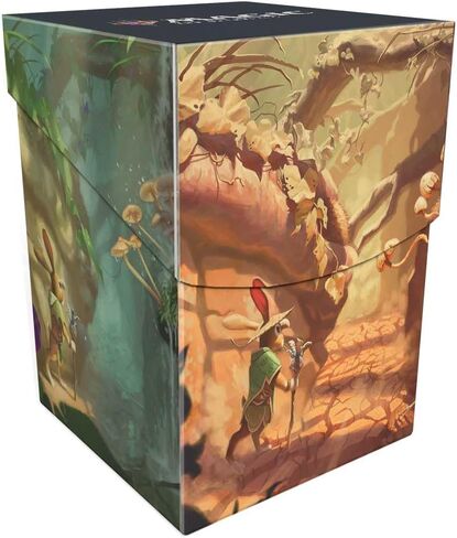 Ultra Pro - Bloomburrow 100+ Deck Box® Season Lands: Forest for Magic: The Gathering، عمل فني حصري، آمن أرشيفي، بولي بروبيلين صلب، مقسم سطح السفينة متضمن in Saudi Arabia