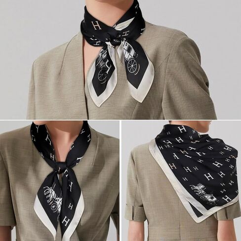 Relang Fashion silk Satin Head Scarf for Women Hair Bandana Hair Scarf Wrap Neck Scarf for Women 27.5×27.5 inches in Saudi Arabia
