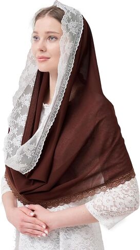 Leimandy Infinity Chapel Veil Infinity Scarf for Church Chiffon Hijab Head Scarf Shawl Wrap for Muslim V96 in Kuwait