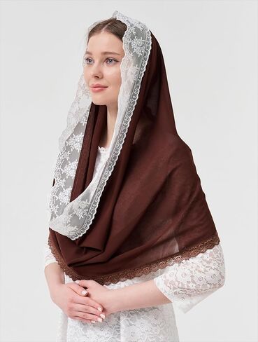 Leimandy Infinity Chapel Veil Infinity Scarf for Church Chiffon Hijab Head Scarf Shawl Wrap for Muslim V96 in Kuwait