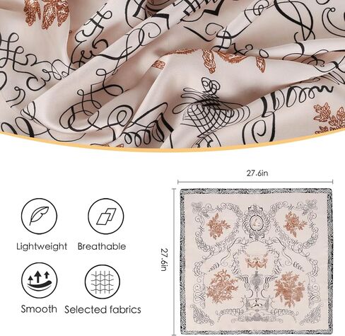 Relang Fashion silk Satin Head Scarf for Women Hair Bandana Hair Scarf Wrap Neck Scarf for Women 27.5×27.5 inches in Saudi Arabia
