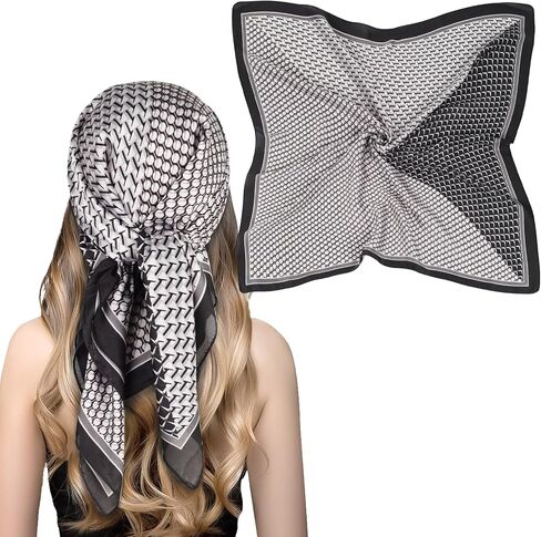 Relang Fashion silk Satin Head Scarf for Women Hair Bandana Hair Scarf Wrap Neck Scarf for Women 27.5×27.5 inches in Saudi Arabia