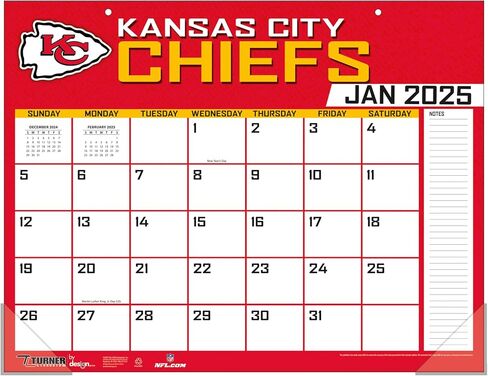 TURNER SPORTS Kansas City Chiefs 2025 22x17 Desk Calendar (25998061540) in Saudi Arabia