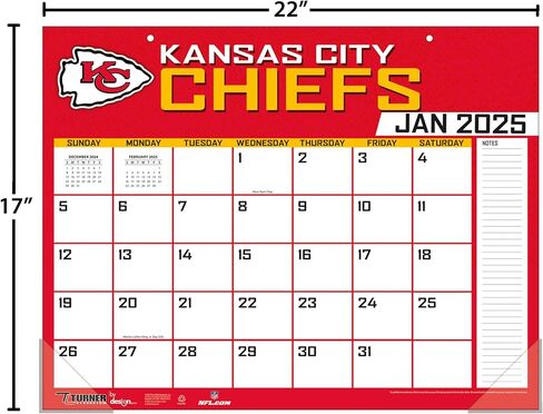 TURNER SPORTS Kansas City Chiefs 2025 22x17 Desk Calendar (25998061540) in Saudi Arabia