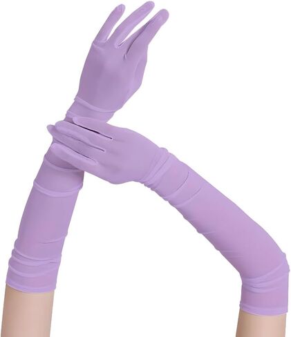 Long Opera Party Gloves for Women,1920s Tea Party Gloves,Women's Sexy Sheer Gloves Costume Stretchy Elbow Length in Saudi Arabia