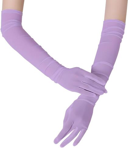 Long Opera Party Gloves for Women,1920s Tea Party Gloves,Women's Sexy Sheer Gloves Costume Stretchy Elbow Length in Saudi Arabia