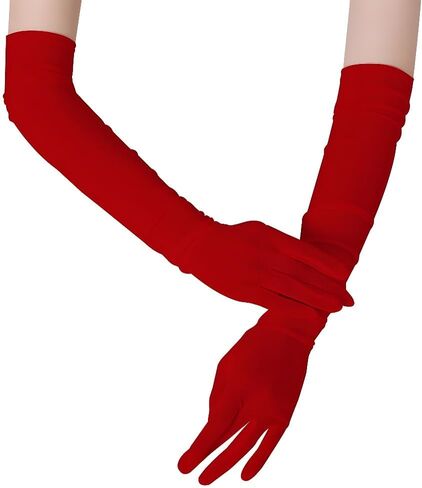 Long Opera Party Gloves for Women,1920s Tea Party Gloves,Women's Sexy Sheer Gloves Costume Stretchy Elbow Length in Saudi Arabia