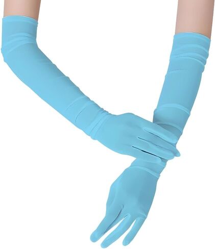 Long Opera Party Gloves for Women,1920s Tea Party Gloves,Women's Sexy Sheer Gloves Costume Stretchy Elbow Length in Saudi Arabia