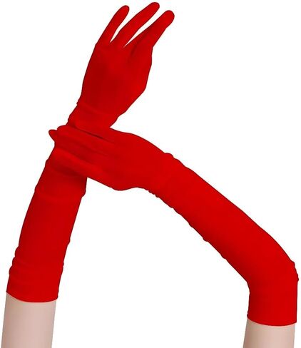 Long Opera Party Gloves for Women,1920s Tea Party Gloves,Women's Sexy Sheer Gloves Costume Stretchy Elbow Length in Saudi Arabia