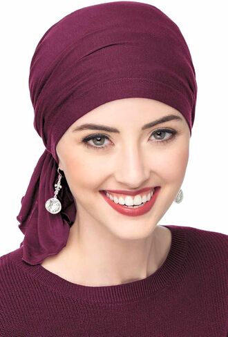 وشاح غير محدود سهل الارتداء من أغطية الرأس - أغطية رأس للسرطان للنساء (أسود) in Kuwait