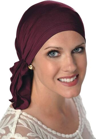 وشاح غير محدود سهل الارتداء من أغطية الرأس - أغطية رأس للسرطان للنساء (أسود) in Kuwait