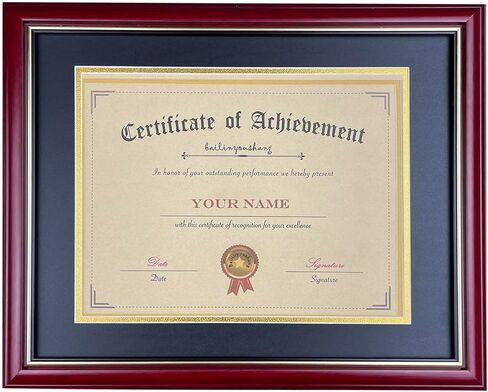 8.5x11 Certificate Diploma Frame,Solid Wood Frame and Plexiglass,Cherry Finish with Gold Trim in Saudi Arabia