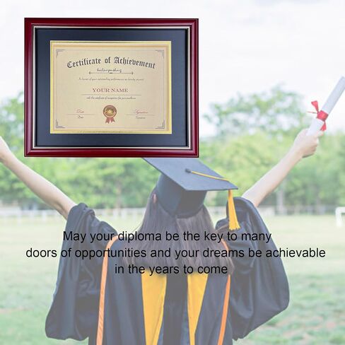 8.5x11 Certificate Diploma Frame,Solid Wood Frame and Plexiglass,Cherry Finish with Gold Trim in Saudi Arabia