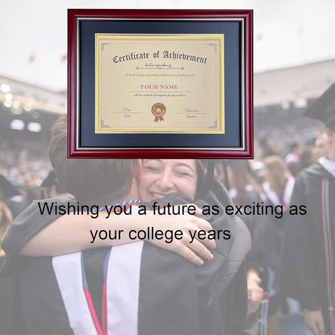 8.5x11 Certificate Diploma Frame,Solid Wood Frame and Plexiglass,Cherry Finish with Gold Trim in Saudi Arabia