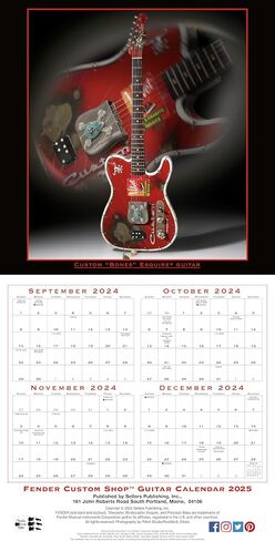 Fender Custom Shop Guitar 2025 Wall Calendar, 12" x 12" in Saudi Arabia