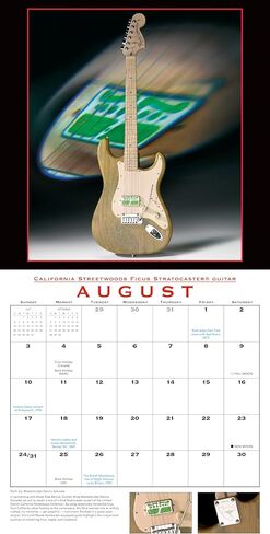 Fender Custom Shop Guitar 2025 Wall Calendar, 12" x 12" in Saudi Arabia