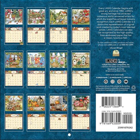 Lang Companies, Heart and Home 2026 Mini Wall Calendar, 7'' X 7'', 12-Month Calendar with Stapled Binding in Kuwait