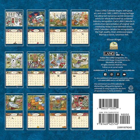 Lang Companies, Heart and Home 2026 Mini Wall Calendar, 7'' X 7'', 12-Month Calendar with Stapled Binding in Kuwait