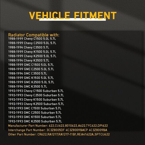 2 صفوف مشعاع ألومنيوم لـ 1988-1999 تشيفي جي إم سي C K C1500 C2500 K3500 5.0L 5.7L in Kuwait