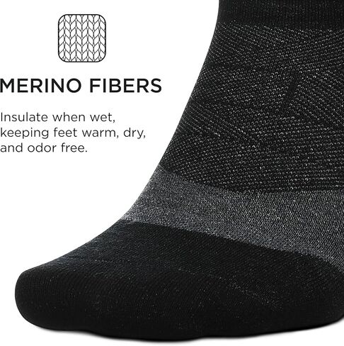 جوارب Feetures Merino 10 Max Cushion No Show Tab للكاحل - جوارب صوفية للنساء والرجال - (زوج واحد) in Kuwait