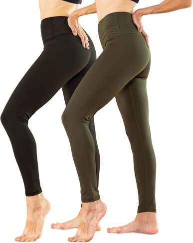 TRIUNION 2 Pack High Waisted Leggings for Women No See-Through Tummy Control Yoga Leggings for Women Workout Running Leggings in Saudi Arabia