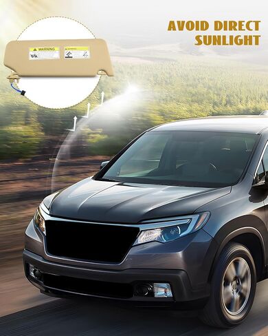 Left Driver Side Sun Visor Fits for Honda Pilot 2017 2018 2019 2020 2021 Ridgeline 2018 2019 2020, Replace 83280-TG7-A12ZA Dark Beige in Saudi Arabia