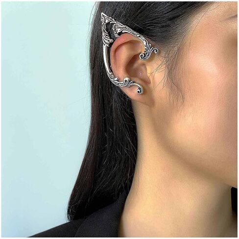 Boho Elf Ear Cuff Earrings Silver Elves Cuff Wrap Earrings Punk Fairy Clip Cuff Earrings Elven Ear Wrap Earrings Jewelry for Women and Girls in Kuwait