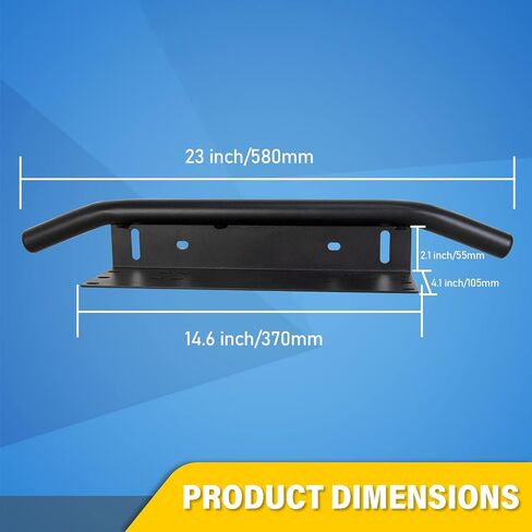 RIGODON 23 Inch Universal Bull Bar Black Light Bar Front Bumper License Plate Mount Bracket Holder for Offroad Running LED Light Bar LED Work Light in Kuwait