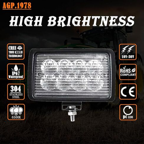 40W LED Work Light Flood Tractor Lamp LED Headlight 12V DC Flood Off-Road Light Compatible With John Deere AT208435, AT226338, AT208435, AN272464 in Saudi Arabia