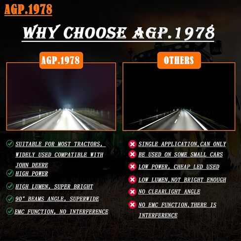 40W LED Work Light Flood Tractor Lamp LED Headlight 12V DC Flood Off-Road Light Compatible With John Deere AT208435, AT226338, AT208435, AN272464 in Saudi Arabia