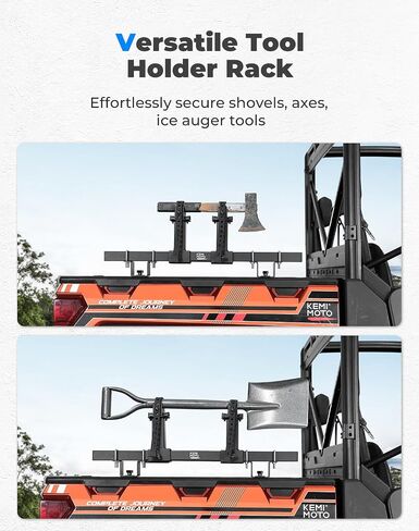 KEMIMOTO UTV Ice Auger مجرفة حامل حامل الأدوات متوافق مع Polaris Ranger 570 900 1000 Crew & General 1000 حامل فأس للسرير الخلفي تثبيت آمن على مرساة التثبيت in Saudi Arabia