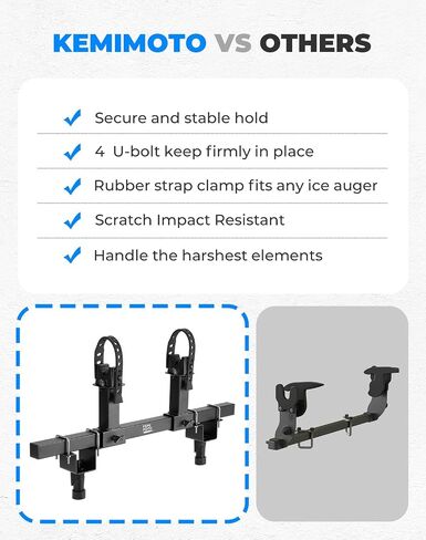KEMIMOTO UTV Ice Auger مجرفة حامل حامل الأدوات متوافق مع Polaris Ranger 570 900 1000 Crew & General 1000 حامل فأس للسرير الخلفي تثبيت آمن على مرساة التثبيت in Saudi Arabia