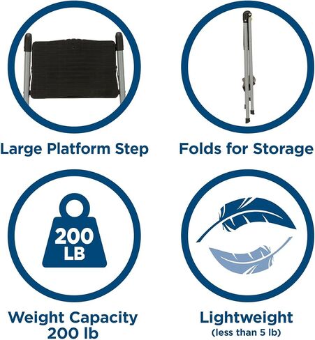 Cosco Two Step Steel, Resin Steps, Step Stool without Handle, Platinum/Black in Kuwait