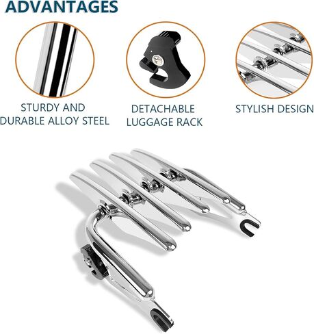 Detachable Stealth Mounting Luggage Rack Trunk Tour Pack Mount Compatible for Harley Touring 2009-2024 Road King Ultra CVO Limited Street Glide Road Glide Electra Glide Black in Kuwait