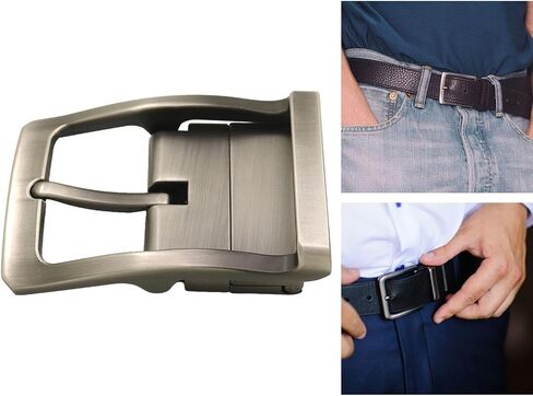 Metal Belt Buckle Replacement Reversible Mens Rectangle Pin Buckle Pin Belt Buckle in Kuwait