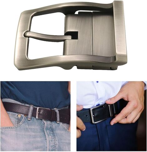 Metal Belt Buckle Replacement Reversible Mens Rectangle Pin Buckle Pin Belt Buckle in Kuwait