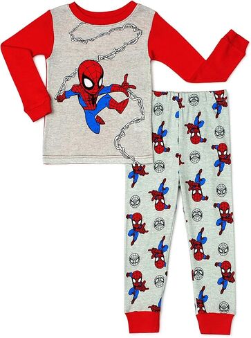 Spiderman Toddler Boys web Snug Fit Cotton Long Sleeve Pajamas, 2pc Set (2T-5T) (3t) Red in Saudi Arabia