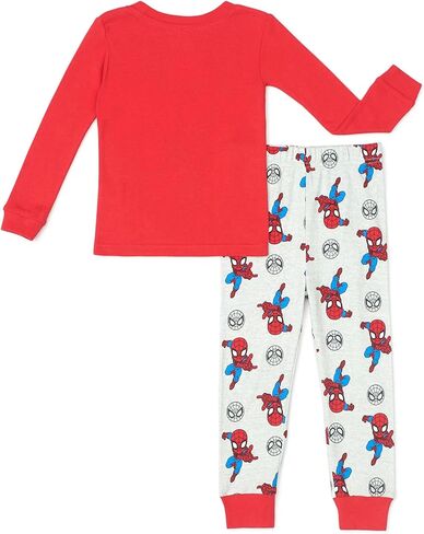 Spiderman Toddler Boys web Snug Fit Cotton Long Sleeve Pajamas, 2pc Set (2T-5T) (3t) Red in Saudi Arabia