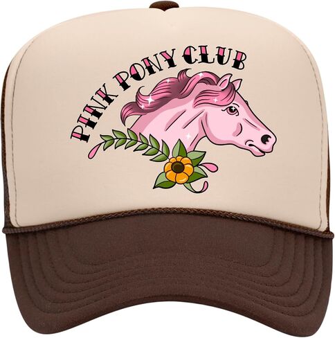 Pink Pony Club Sunflower Trucker Hat | Trendy Cute Graphic Pop Girly Concert Festival | Premium Trucker Hat for Men & Women in Saudi Arabia