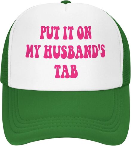Put It On My Husbands Tab Trucker Hat Pink Father's Day Valentine's Day Mesh Hat Black Men Women Baseball Cap in Saudi Arabia