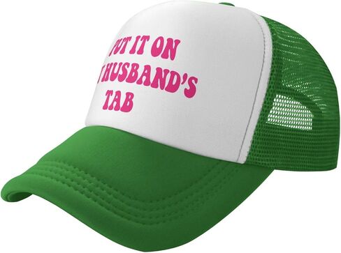 Put It On My Husbands Tab Trucker Hat Pink Father's Day Valentine's Day Mesh Hat Black Men Women Baseball Cap in Saudi Arabia