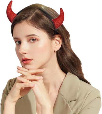 Devil Horns Headband,Devil Horns Halloween Headbands for Women and Girls,Hair Accessories Dress Up for Part in Saudi Arabia