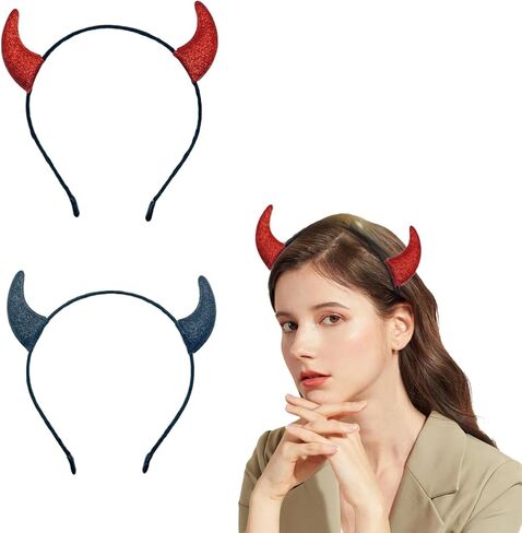 Devil Horns Headband,Devil Horns Halloween Headbands for Women and Girls,Hair Accessories Dress Up for Part in Saudi Arabia