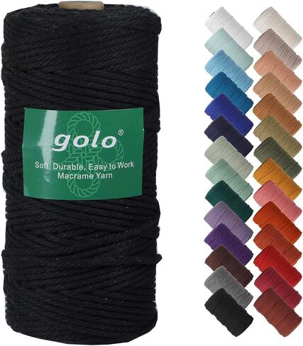 golo Cotton Cord Macrame Yarn 1mm x 109yards Macrame Cord Cotton Craft Cord for Wall Hanging, Plant Hangers, Crafts, Knitting in Saudi Arabia